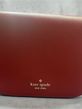 kate spade Red Leather Crossbody with Gold Logo